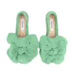 Yokana's Flower espadrilles - Aventurine suede leather