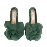 Yokana's Flower espadrilles - Basilico suede leather