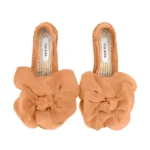 Yokana's Flower espadrilles - Peach suede leather