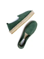 Woman's classic loafer espadrilles - Basilico suede leather - Image 2