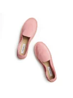 Woman's classic loafer espadrilles - Bubble gum suede leather - Image 2