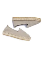 Woman's classic loafer espadrilles - Earth suede leather - Image 2
