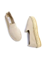 Woman's classic loafer espadrilles - Papyrus suede leather - Image 2