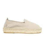 Woman's classic loafer espadrilles - Papyrus suede leather