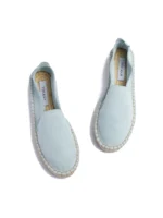 Woman's classic loafer espadrilles - Pastel suede leather - Image 2