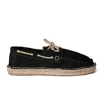 Men's boat shoe espadrilles - Black suede leather - Image 2