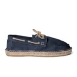 Men's boat shoe espadrilles - Navy blue suede leather - Image 2