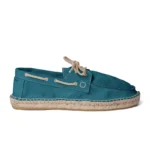 Men's boat shoe espadrilles - Petrol suede leather - Image 2